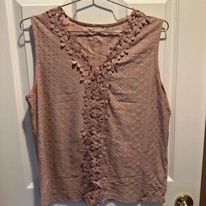 Elegant Lace Trim Sleeveless Top